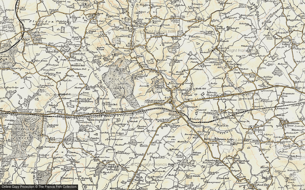 Old Map of Great Dunmow, 1898-1899 in 1898-1899