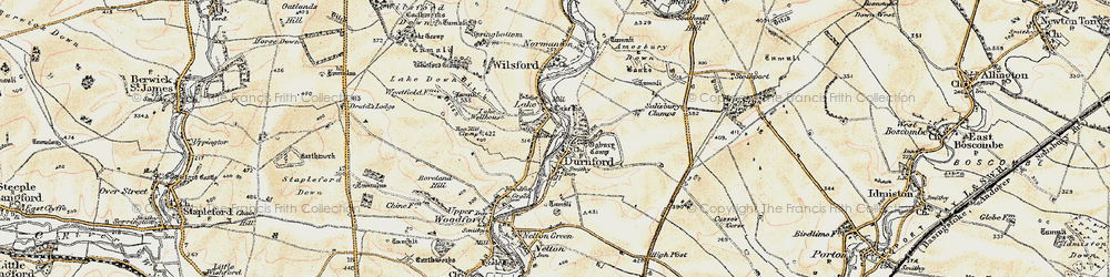 Old map of Great Durnford in 1897-1899