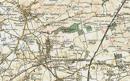 Old map of Great Eppleton in 1901-1904