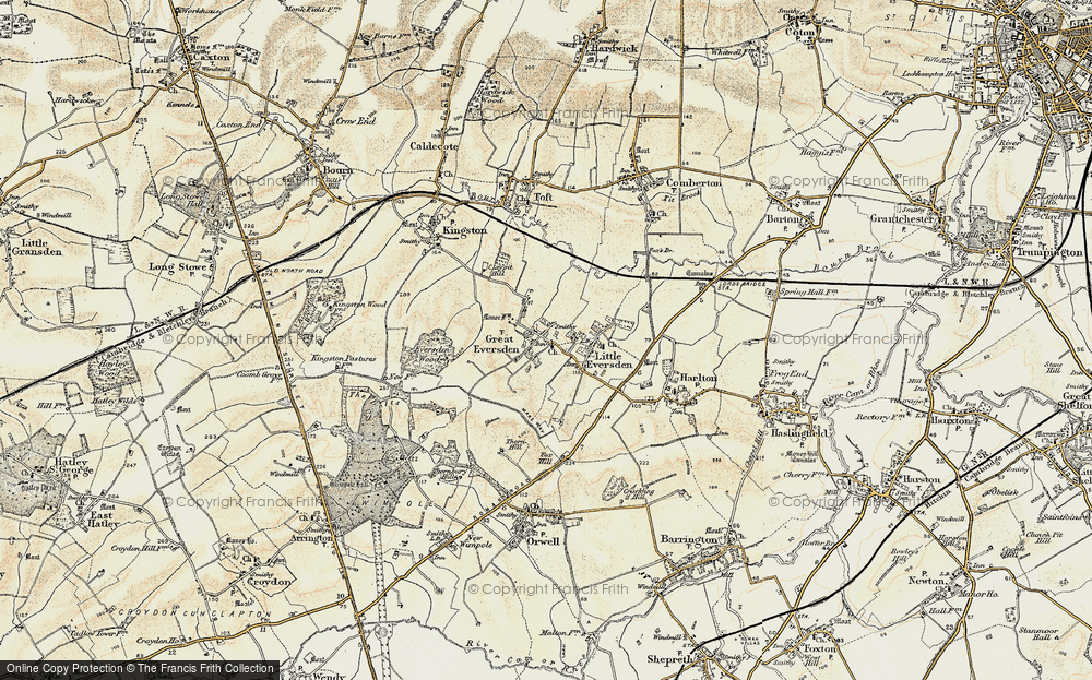 Old Map of Great Eversden, 1899-1901 in 1899-1901