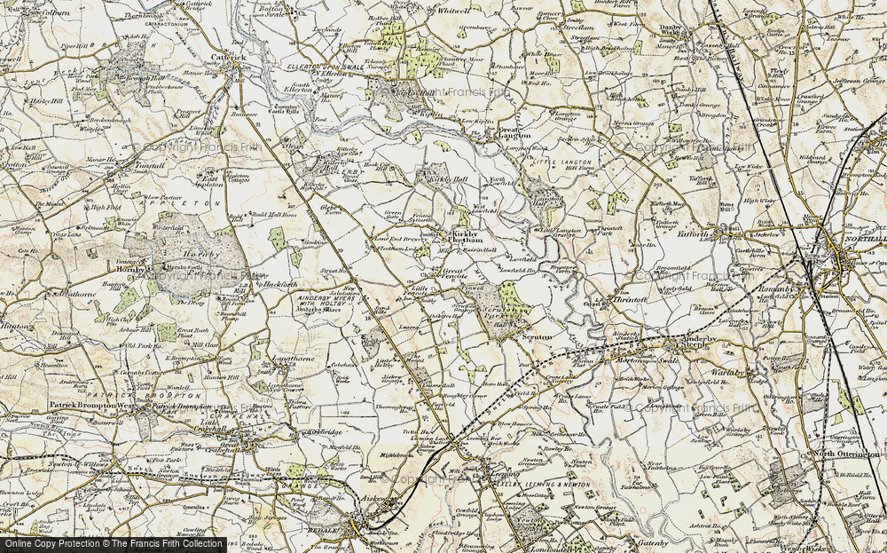 Old Map of Great Fencote, 1904 in 1904