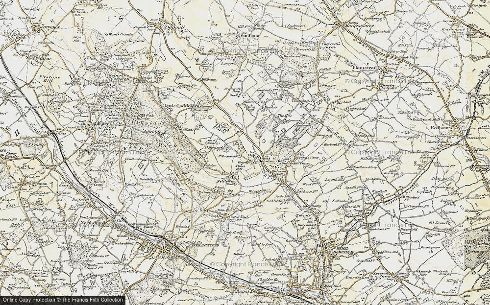 Old Map of Great Gaddesden, 1898 in 1898