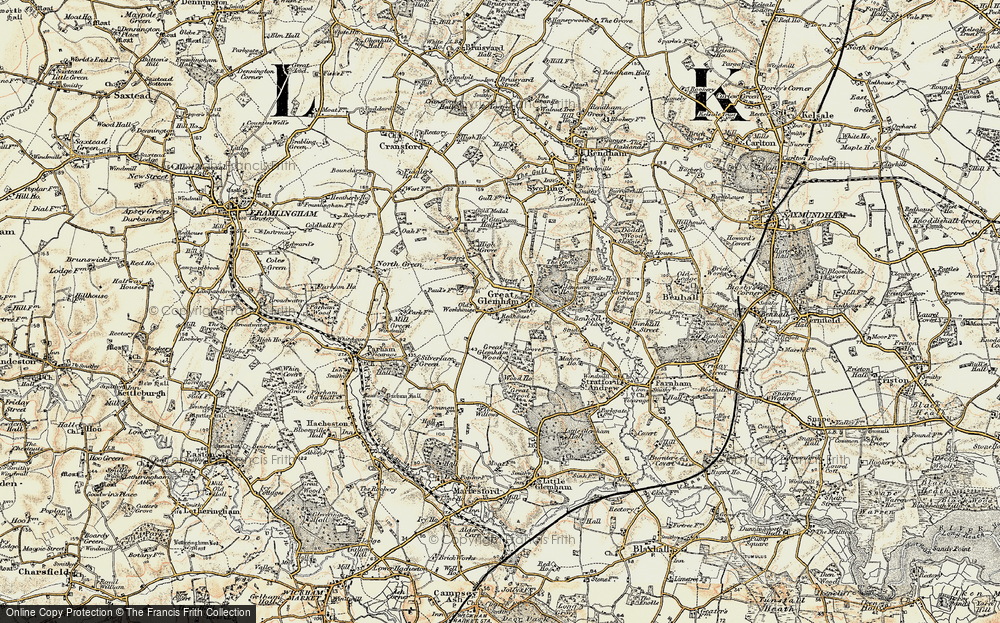 Old Map of Great Glemham, 1898-1901 in 1898-1901