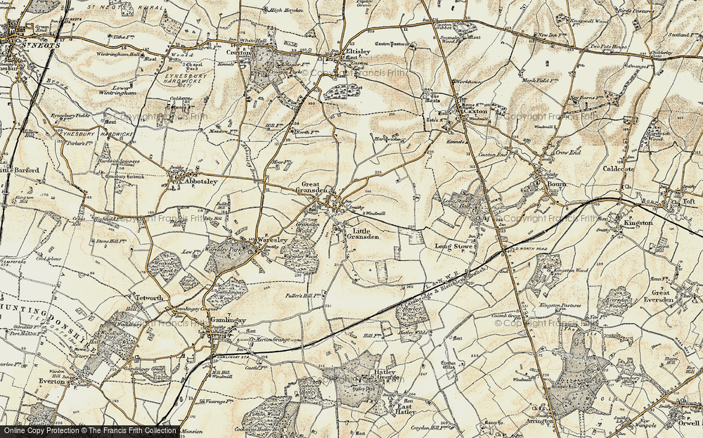 Old Map of Great Gransden, 1898-1901 in 1898-1901