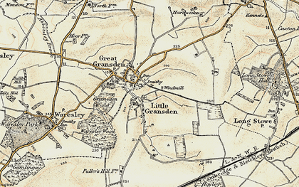 Old map of Great Gransden in 1898-1901