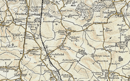 Old map of Great Green in 1899-1901