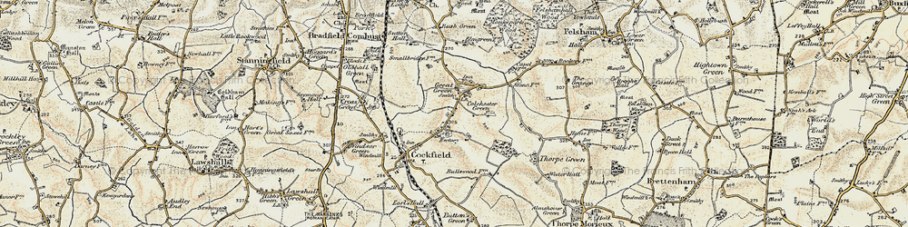 Old map of Great Green in 1899-1901