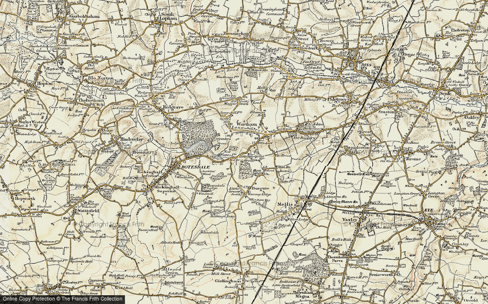Old Map of Historic Map covering Burgate Wood in 1901