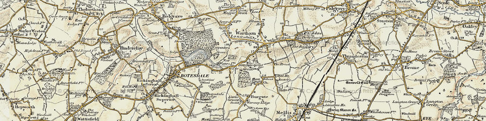 Old map of Burgate Wood in 1901