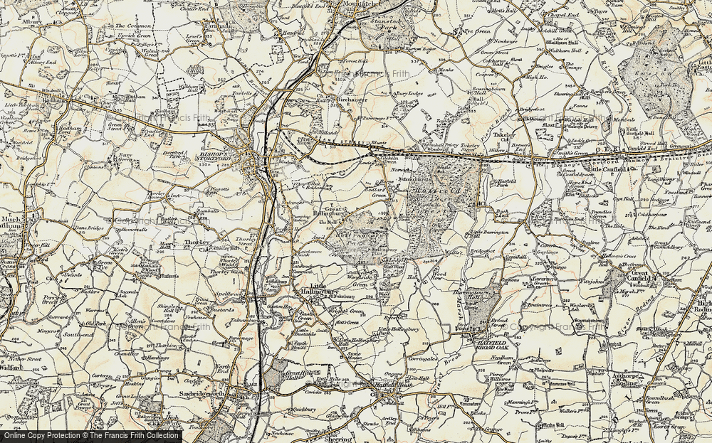 Old Map of Historic Map covering Anvil Cross in 1898-1899