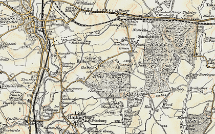 Old map of Great Hallingbury in 1898-1899