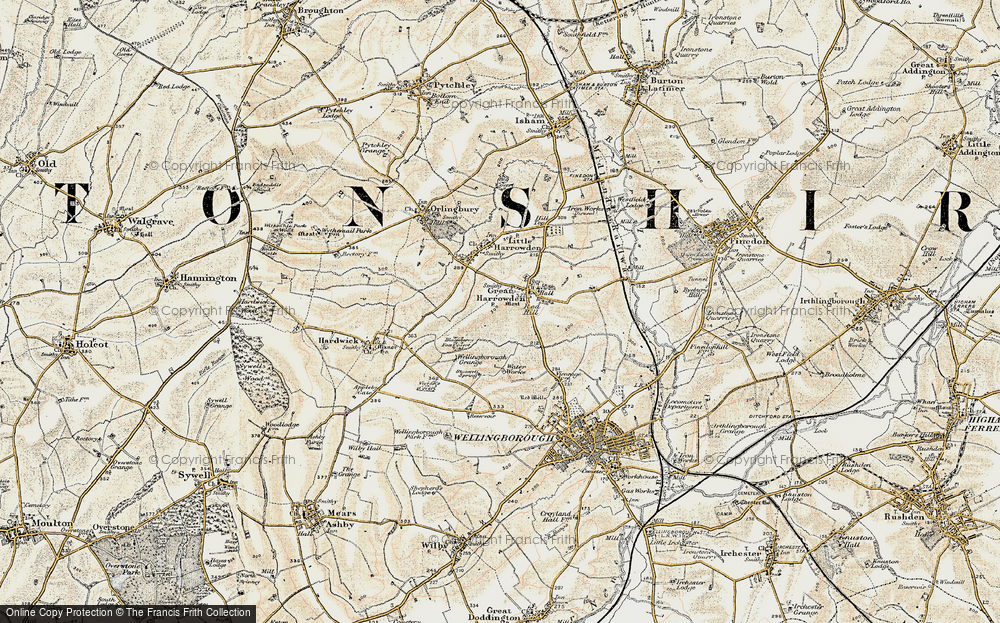 Old Map of Great Harrowden, 1901 in 1901