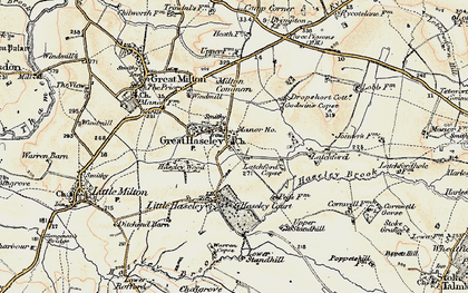 Old map of Great Haseley in 1897-1899