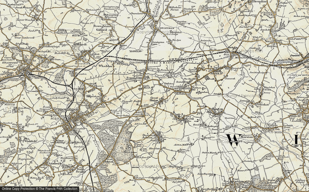 Old Map of Great Hinton, 1898-1899 in 1898-1899