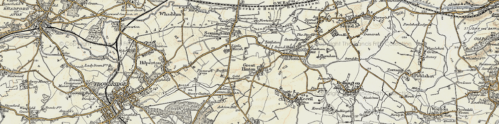 Old map of Great Hinton in 1898-1899