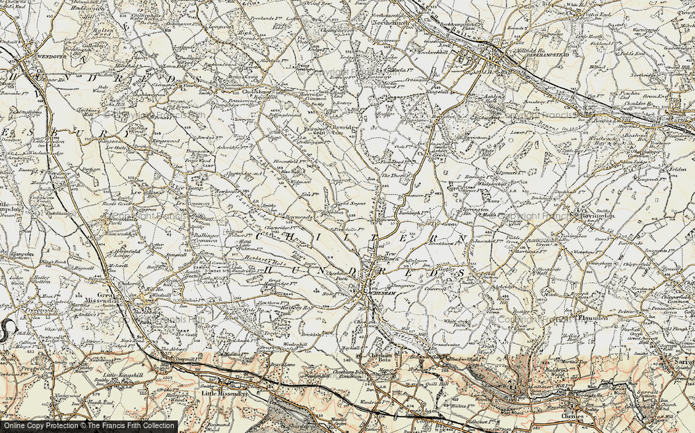 Old Map of Great Hivings, 1897-1898 in 1897-1898