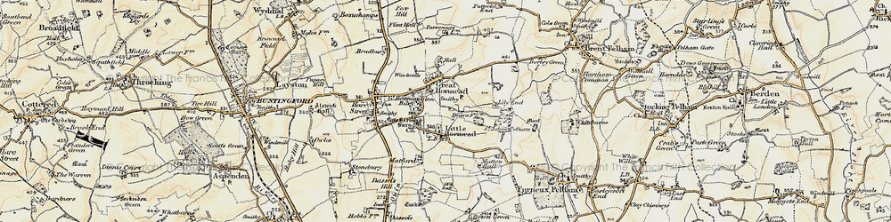 Old map of Great Hormead in 1898-1899