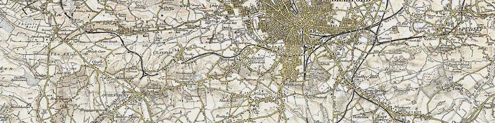 Old map of Great Horton in 1903