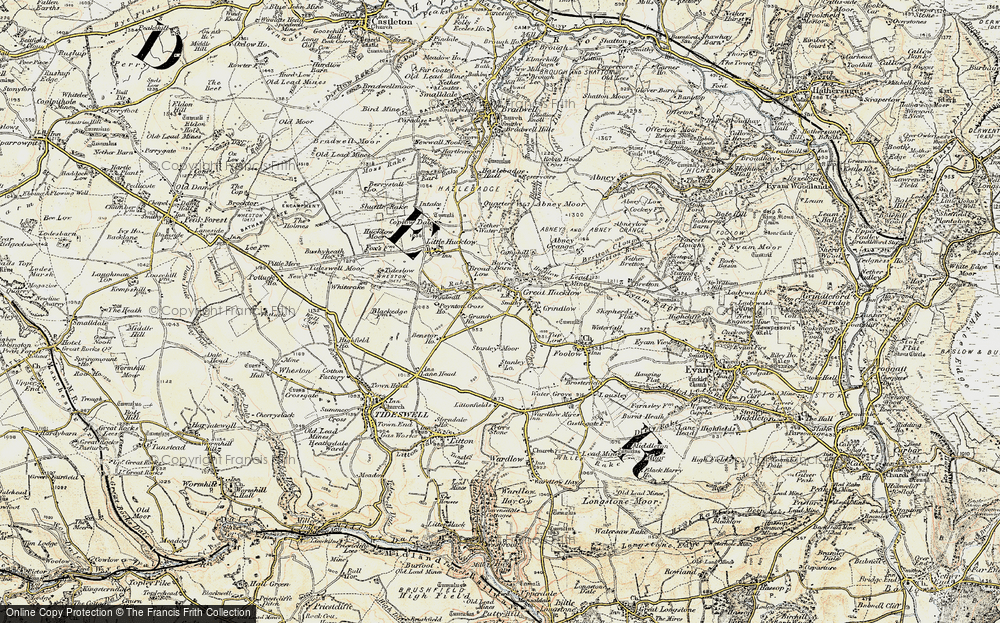 Old Map of Great Hucklow, 1902-1903 in 1902-1903