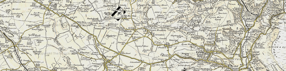 Old map of Great Hucklow in 1902-1903