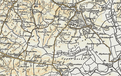 Old map of Great Job's Cross in 1898