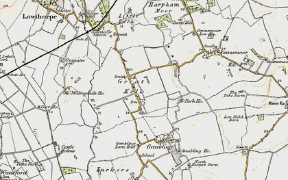 Old map of Great Kelk in 1903-1904