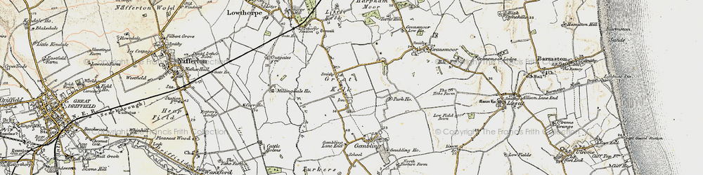 Old map of Great Kelk in 1903-1904