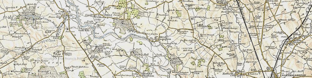 Old map of Great Langton in 1903-1904