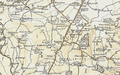 Old map of Great Leighs in 1898-1899