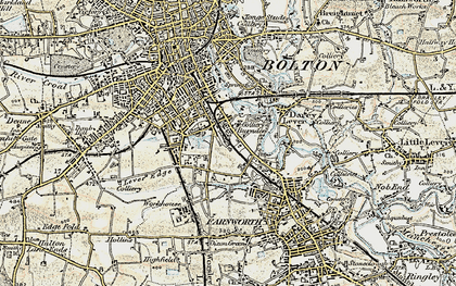 Old map of Great Lever in 1903