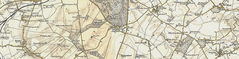 Old map of Limber Hill in 1903-1908