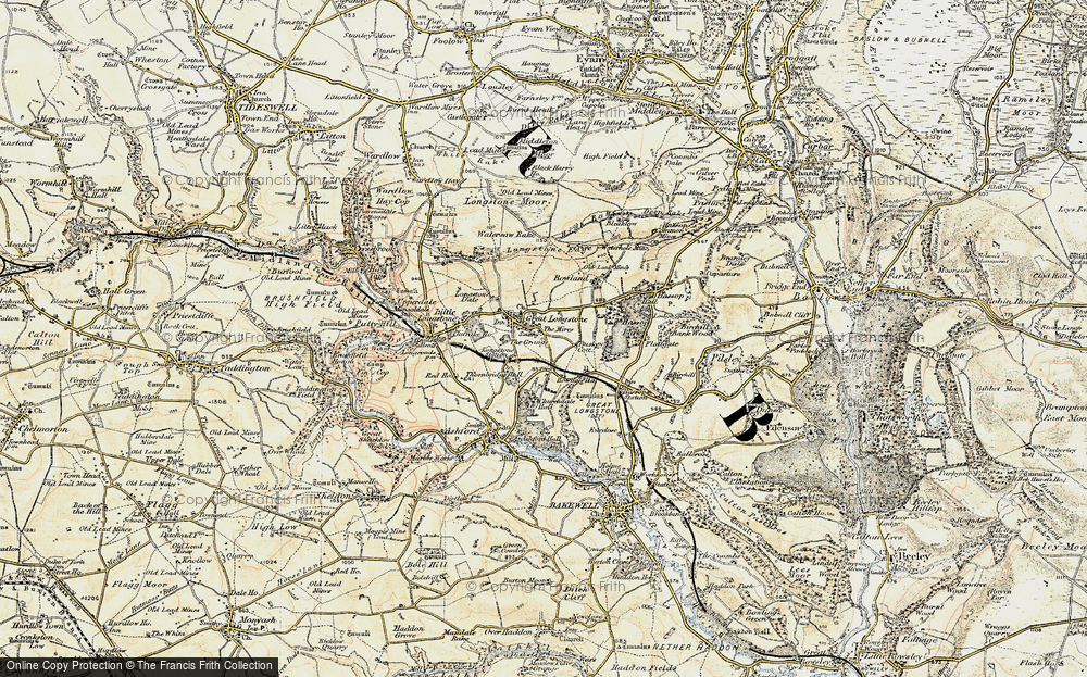Old Map of Great Longstone, 1902-1903 in 1902-1903
