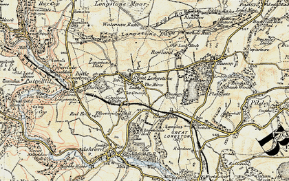 Old map of Great Longstone in 1902-1903