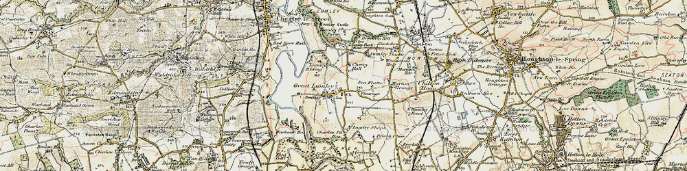 Old map of Finchale Priory in 1901-1904