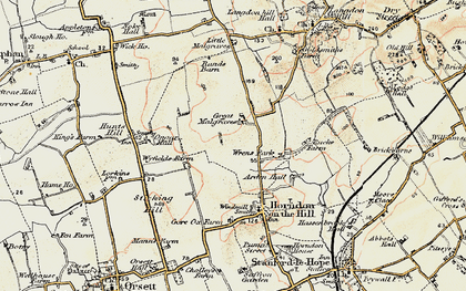Old map of Great Malgraves in 1897-1898