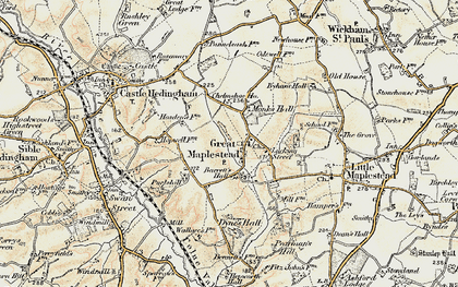 Old map of Great Maplestead in 1898-1901