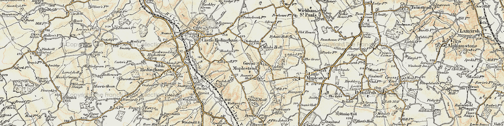 Old map of Doe's Corner in 1898-1901
