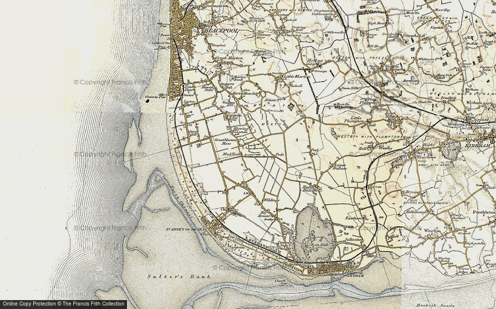Old Map of Great Marton Moss, 1903 in 1903