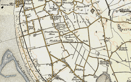 Old map of Great Marton Moss in 1903