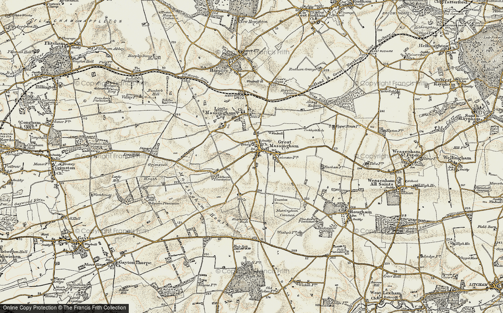 Old Map of Great Massingham, 1901-1902 in 1901-1902