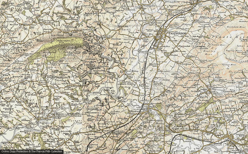 Old Map of Great Mitton, 1903-1904 in 1903-1904