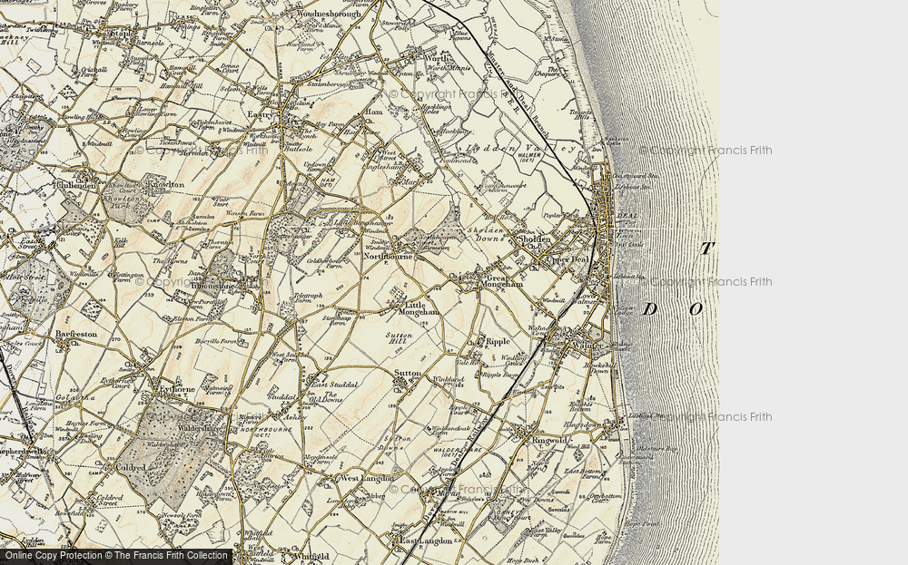 Old Map of Great Mongeham, 1898-1899 in 1898-1899