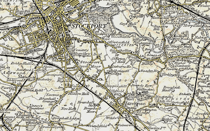 Old map of Great Moor in 1903