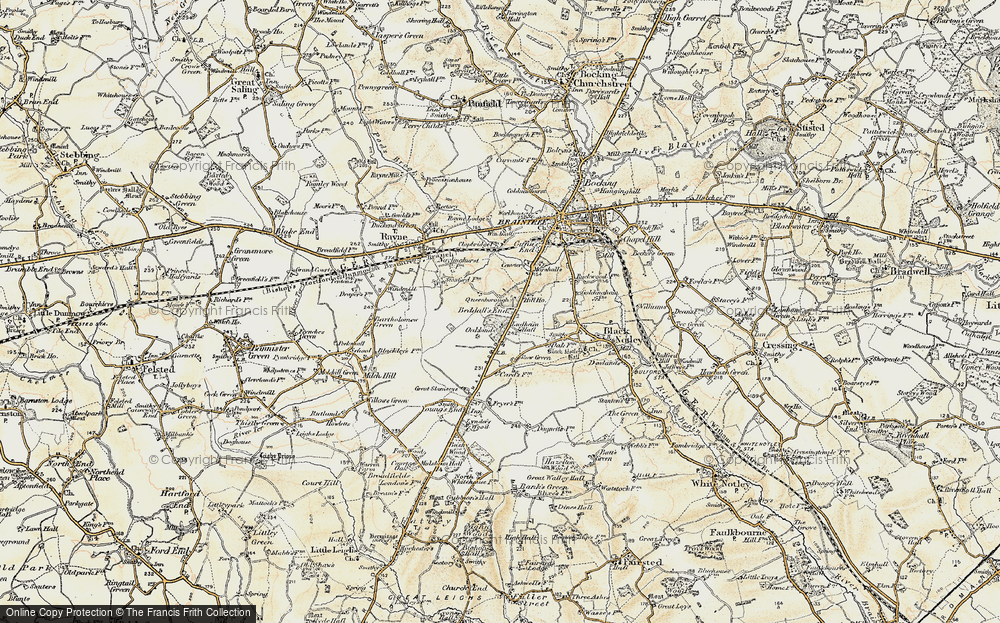 Old Map of Great Notley, 1898-1899 in 1898-1899