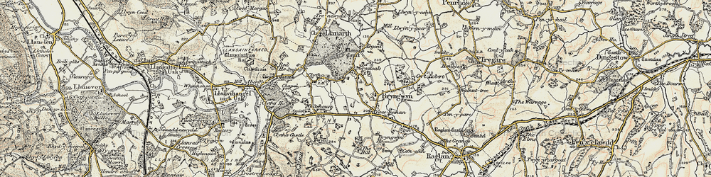 Old map of Great Oak in 1899-1900