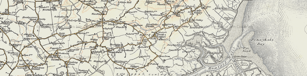 Old map of Great Oakley in 1898-1899