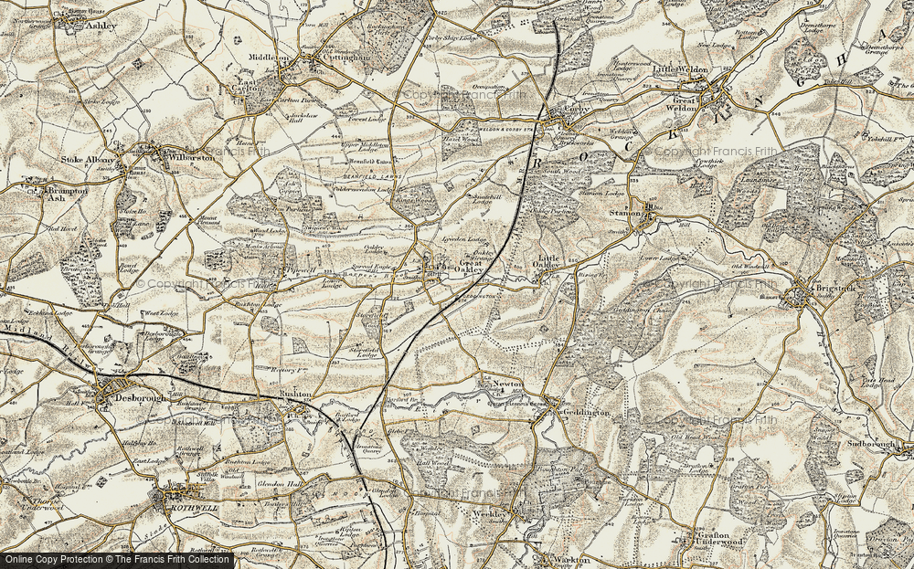 Old Map of Great Oakley, 1901-1902 in 1901-1902