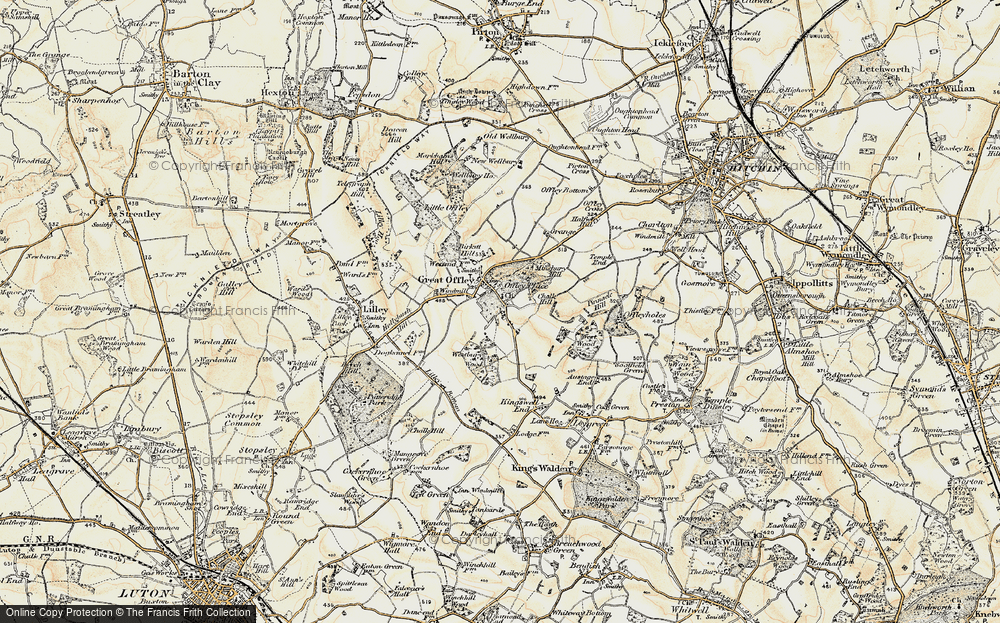 Old Map of Great Offley, 1898-1899 in 1898-1899