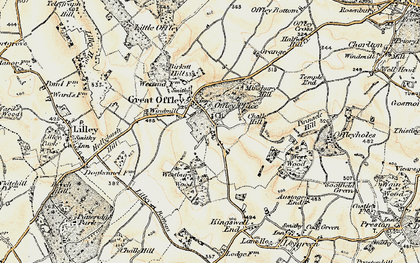 Old map of Westbury Wood in 1898-1899