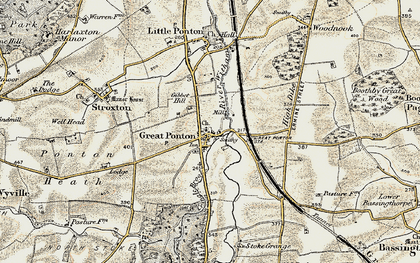 Old map of Great Ponton in 1902-1903